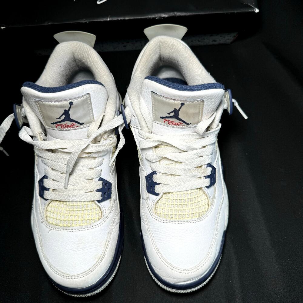 Size 7 - Nike Air Jordan 4 Retro GS Midnight Navy Men's Shoes - Picture 4 of 9